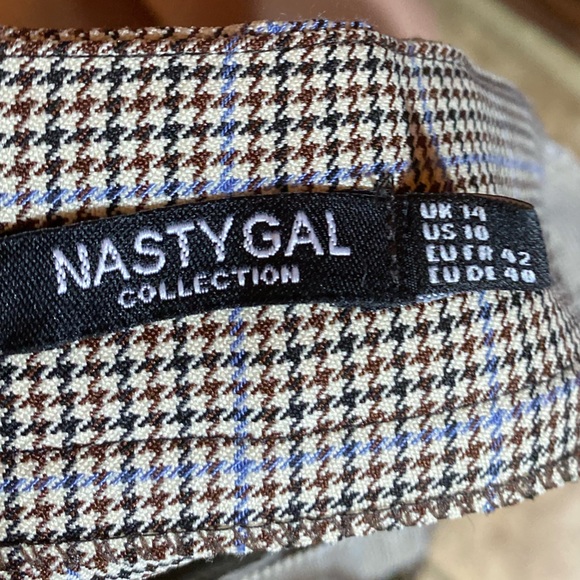 Nasty Gal Size 10 Herringbone High Waist Tapered Leg Pants - Picture 4 of 5